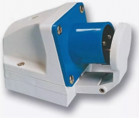 Вилка настенная с крышкой 16А 230V 1P+N+E IP44