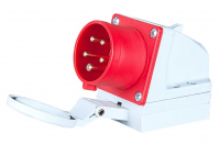 Вилка настенная с крышкой 16А 400V 3P+N+E IP44